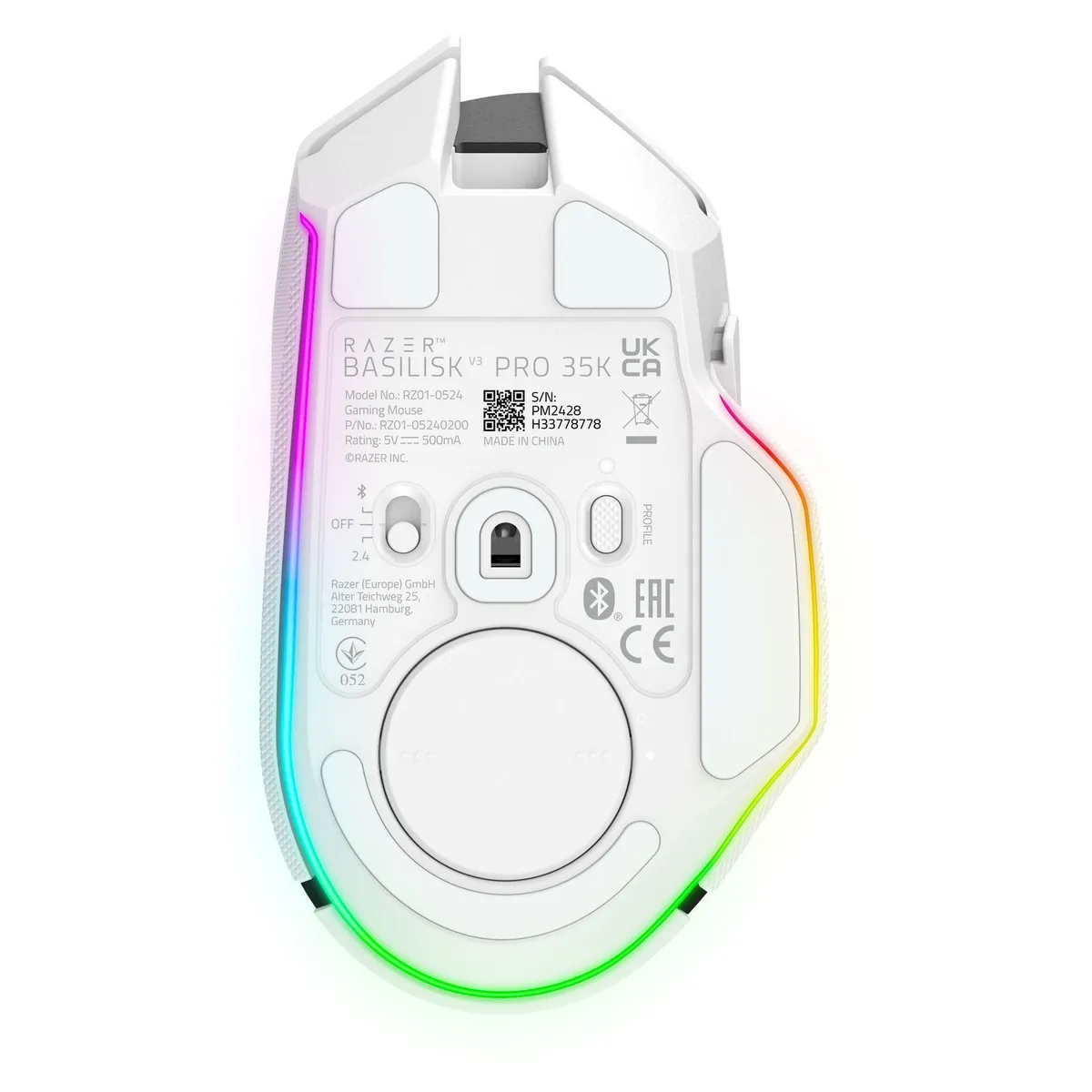 Миша бездротова Razer Basilisk V3 Pro 35K White (RZ01-05240200-R3G1) - мініатюра 6