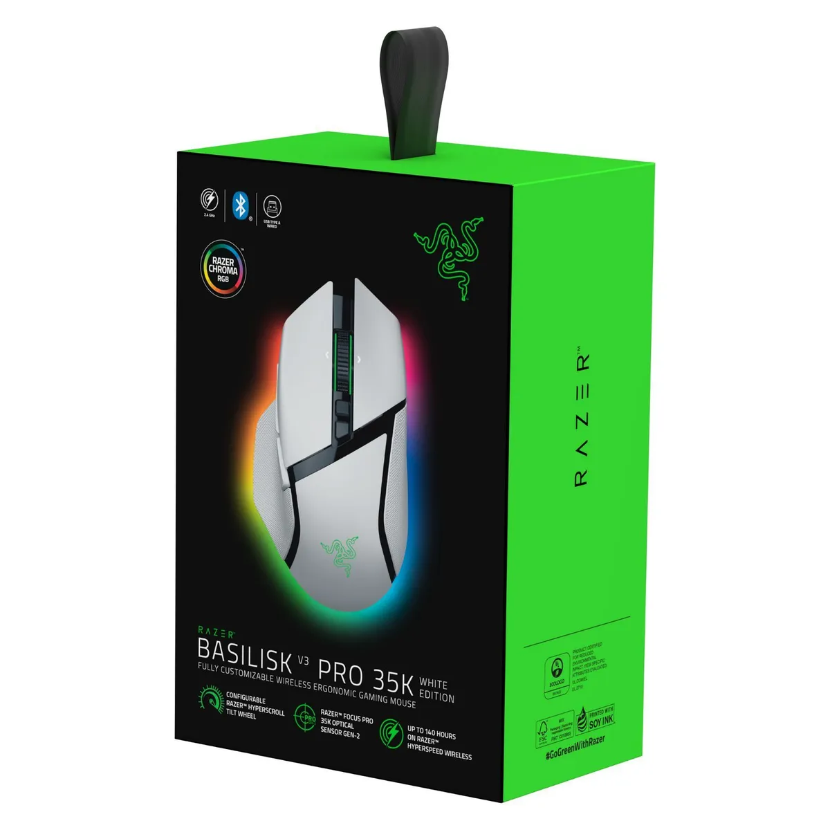 Миша бездротова Razer Basilisk V3 Pro 35K White (RZ01-05240200-R3G1) - мініатюра 7