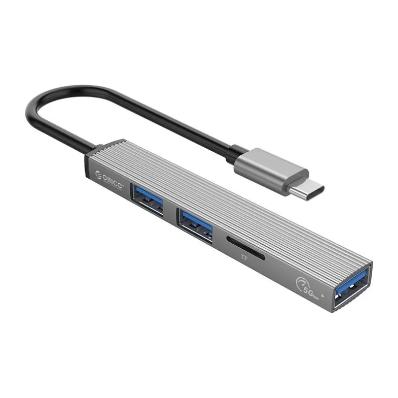 USB-хаб Orico AH-12F-GY-BP USB Type-C 3-в-1 (CA913541) - зображення 1