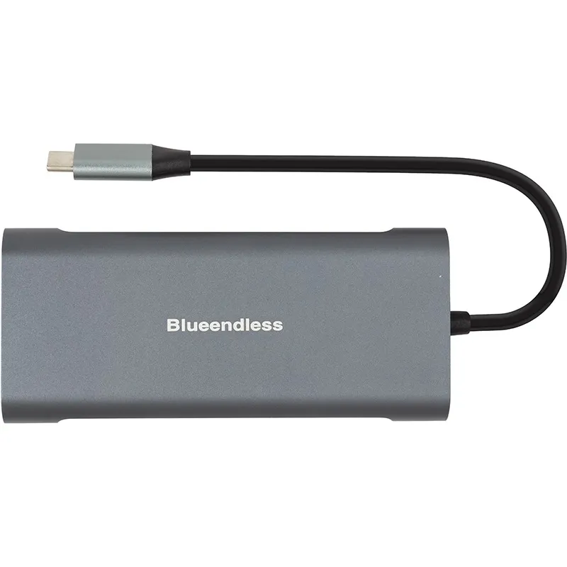 USB-хаб PowerPlant USB Type-C Grey (CA913497) - зображення 1