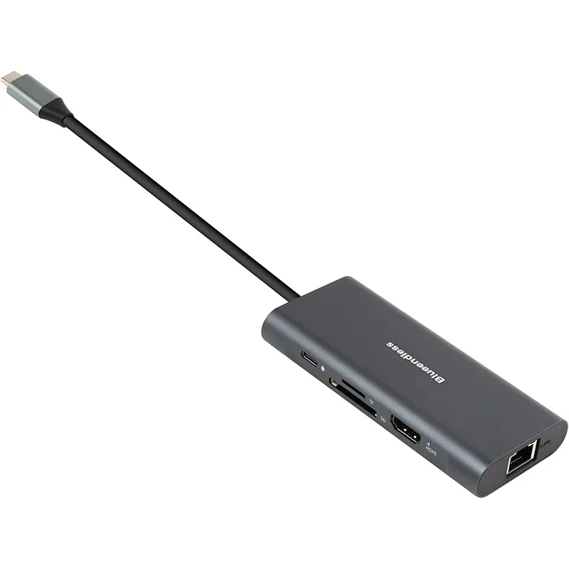 USB-хаб PowerPlant USB Type-C Grey (CA913497) - мініатюра 2