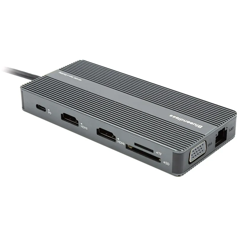 USB-хаб Blueendless USB Type-C 12-в-1 Grey (CA913886) - мініатюра 3