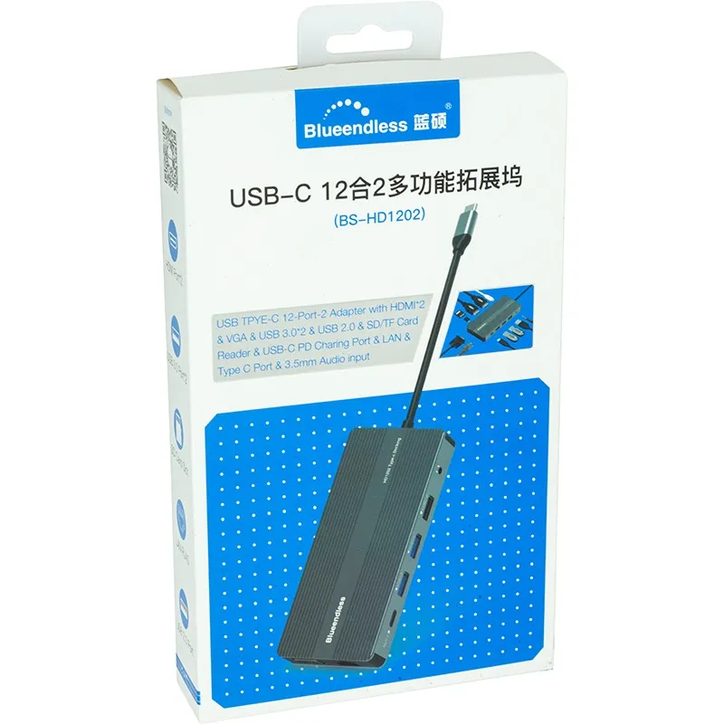 USB-хаб Blueendless USB Type-C 12-в-1 Grey (CA913886) - мініатюра 4