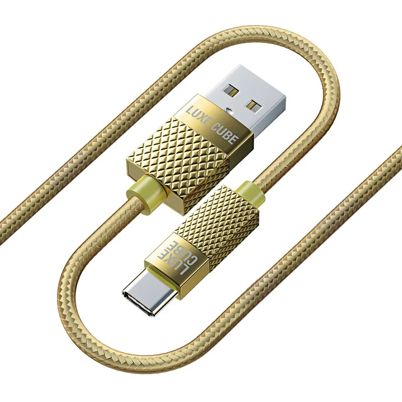 Кабель Luxe Cube Premium USB - USB Type-C (M/M), 1 м, золотистий (8889996899681) - мініатюра 4
