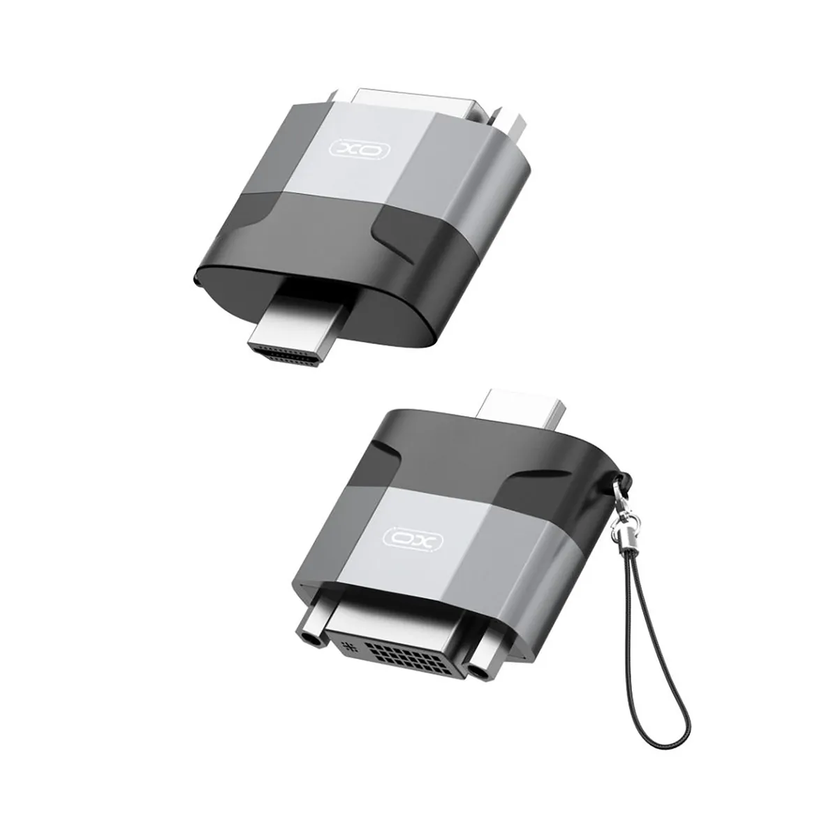 Адаптер XO HDMI-DVI (M/F) Black/Grey (GB013-HDMIDVI.tranish) - зображення 1