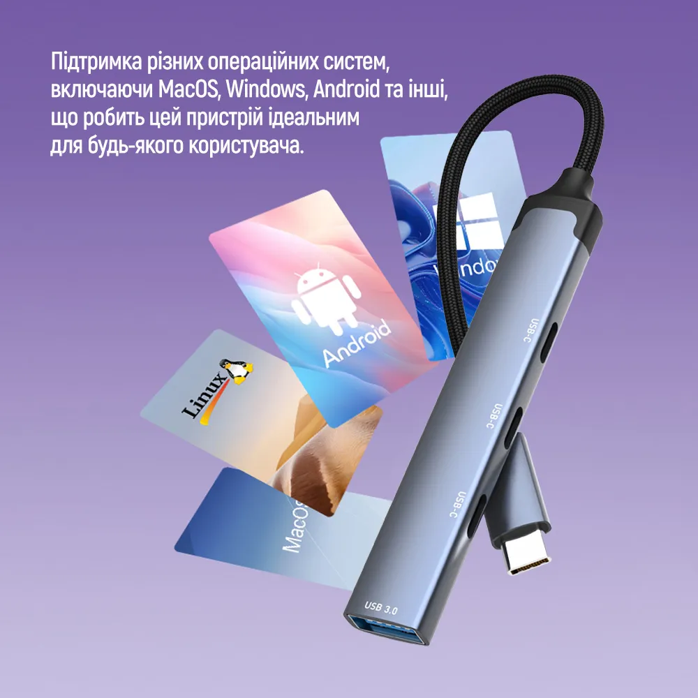 USB-хаб СolorWay USB Type-C 4-в-1 (CW-HUB07) - мініатюра 11