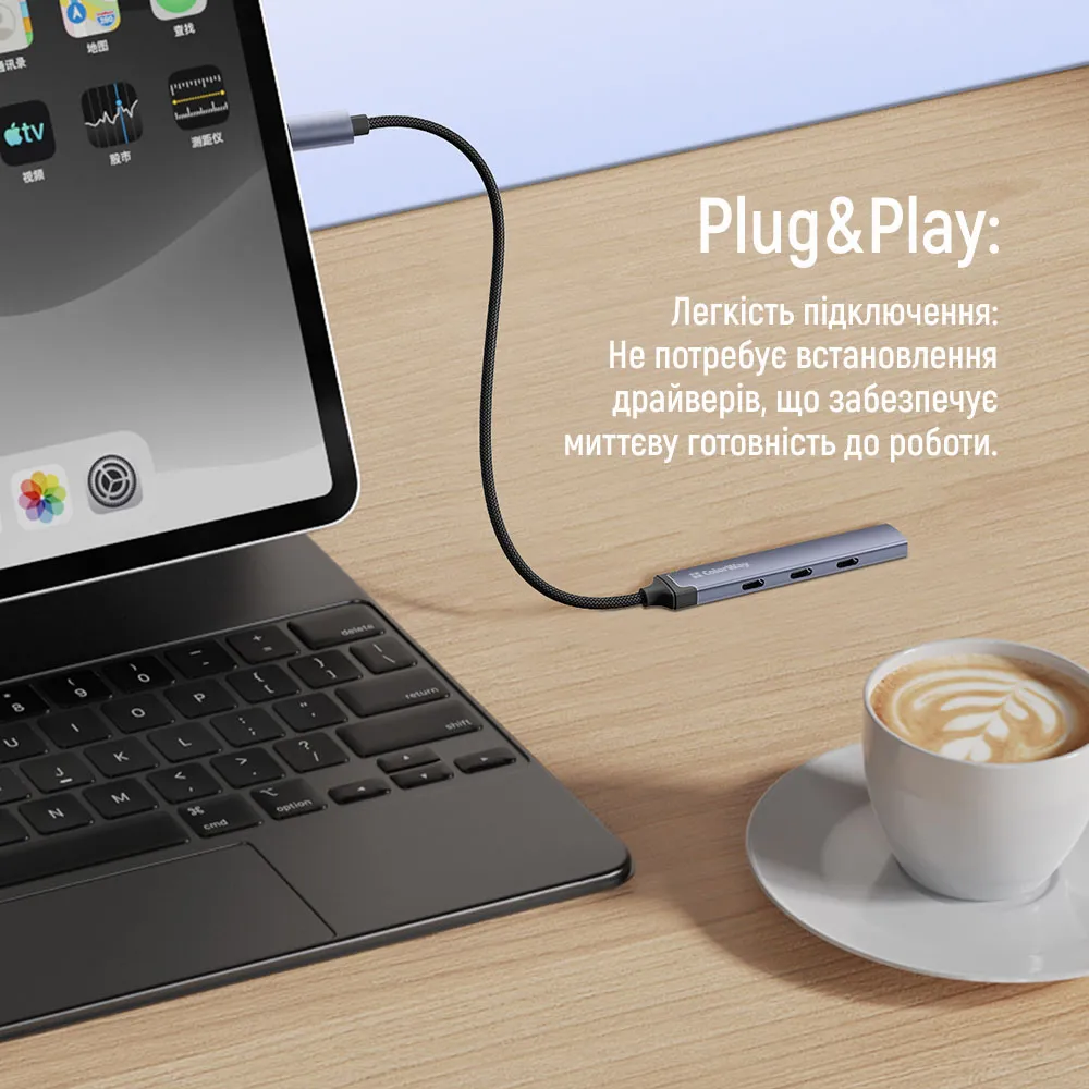 USB-хаб СolorWay USB Type-C 4-в-1 (CW-HUB07) - мініатюра 9