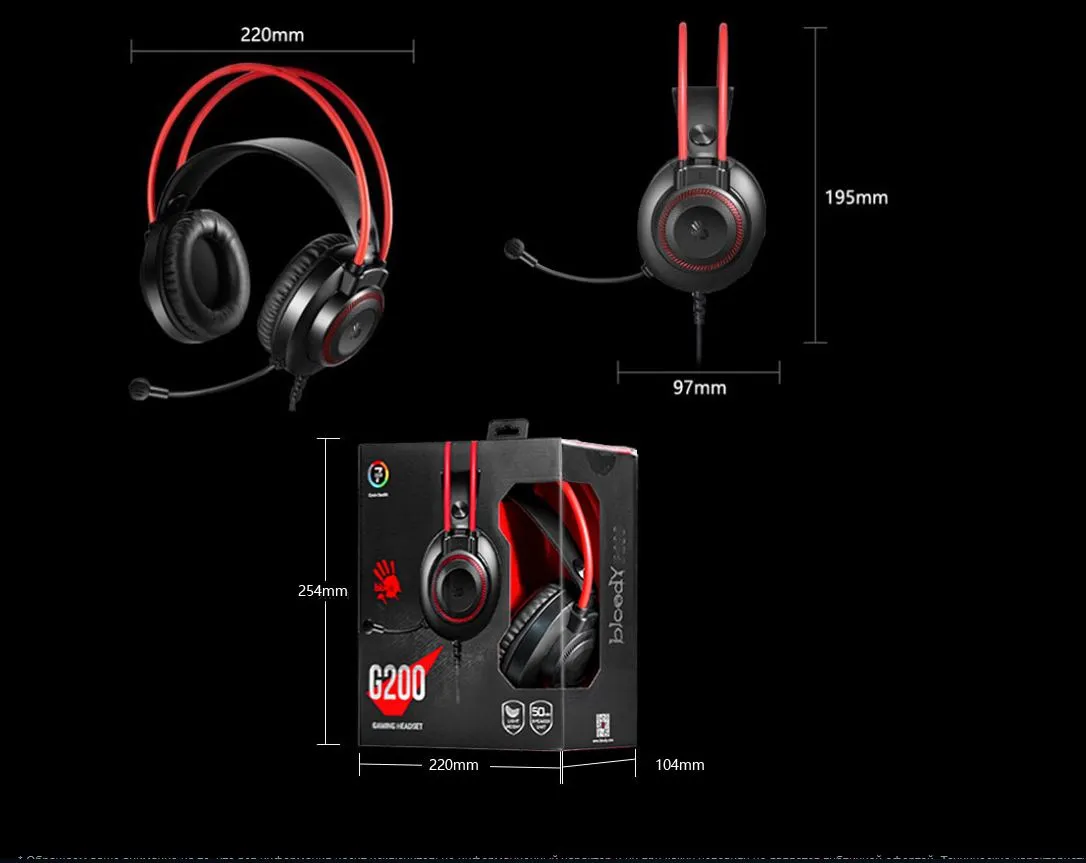 Гарнітура Bloody G200 Black/Red - мініатюра 6