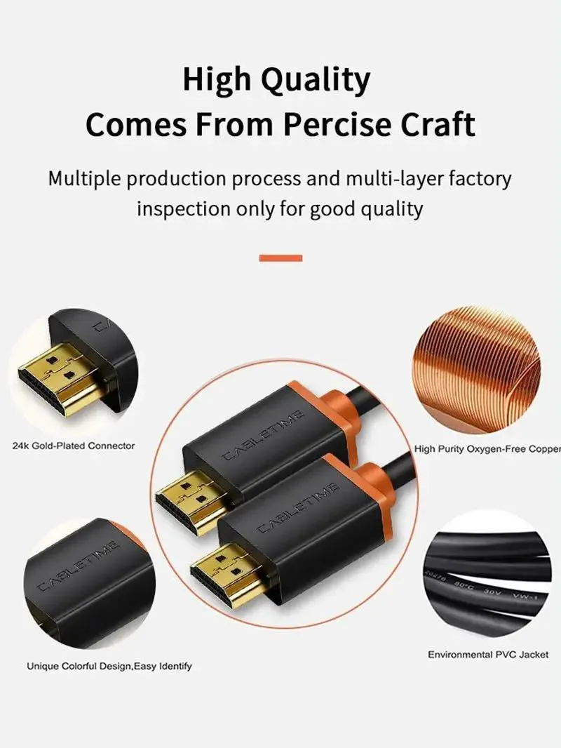 Кабель Cabletime HDMI - HDMI V 2.0 (M/M), 2 м, Black (CH23L) - мініатюра 5