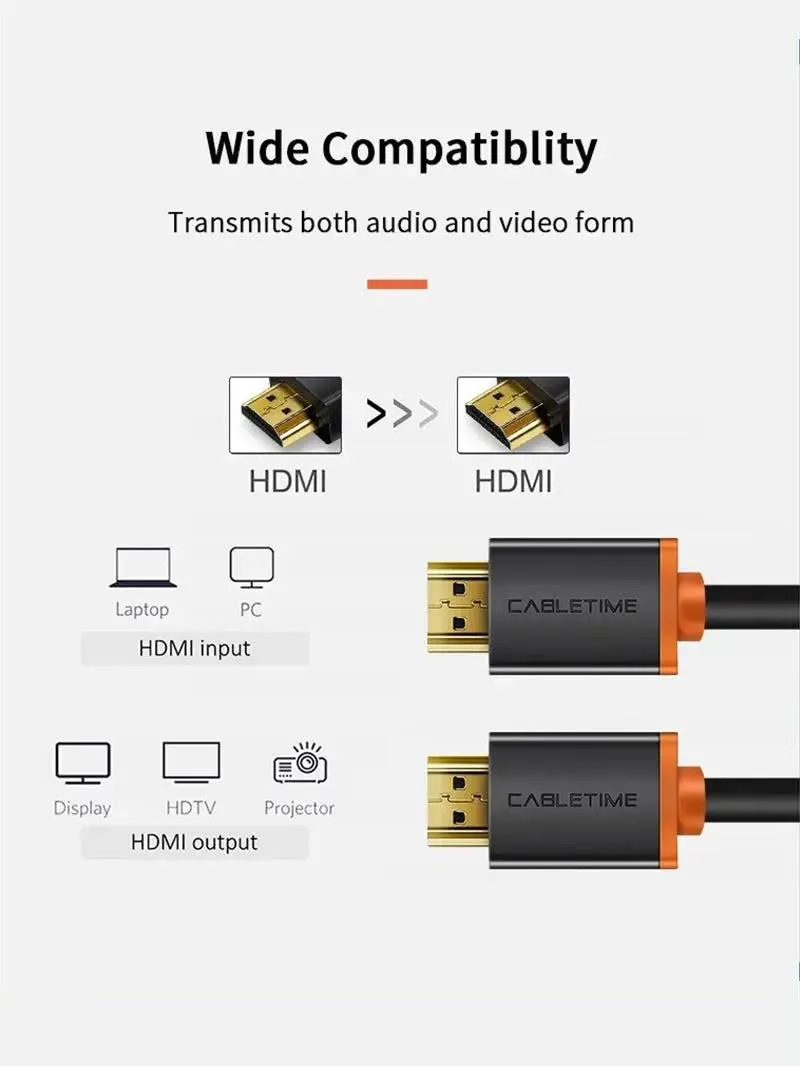 Кабель Cabletime HDMI - HDMI V 2.0 (M/M), 3 м, Black (CH23N) - мініатюра 6