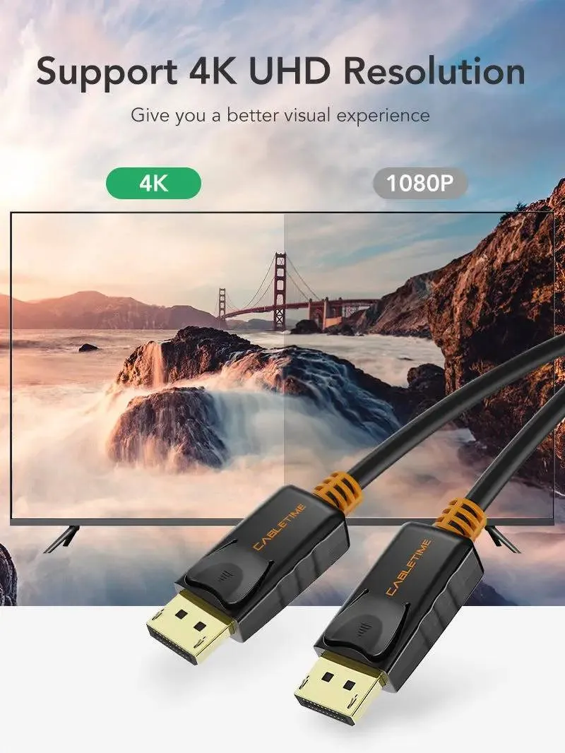Кабель Cabletime DisplayPort - DisplayPort V 1.2 (M/M), 3 м Black (CD21N) - мініатюра 2