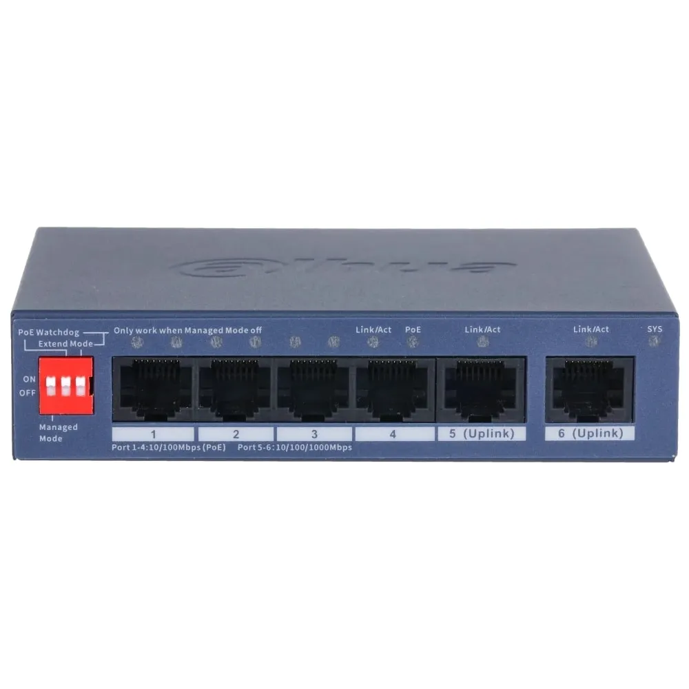 Комутатор Dahua DH-CS4006-4ET2GT-36 PoE - мініатюра 2