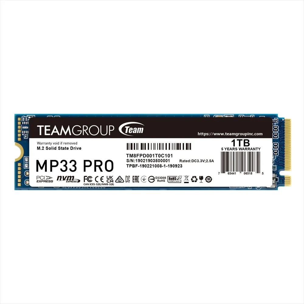 Накопичувач SSD 1TB Team MP33 Pro M.2 2280 PCIe 3.0 x4 3D TLC (TM8FPD001T0C101) - зображення 1