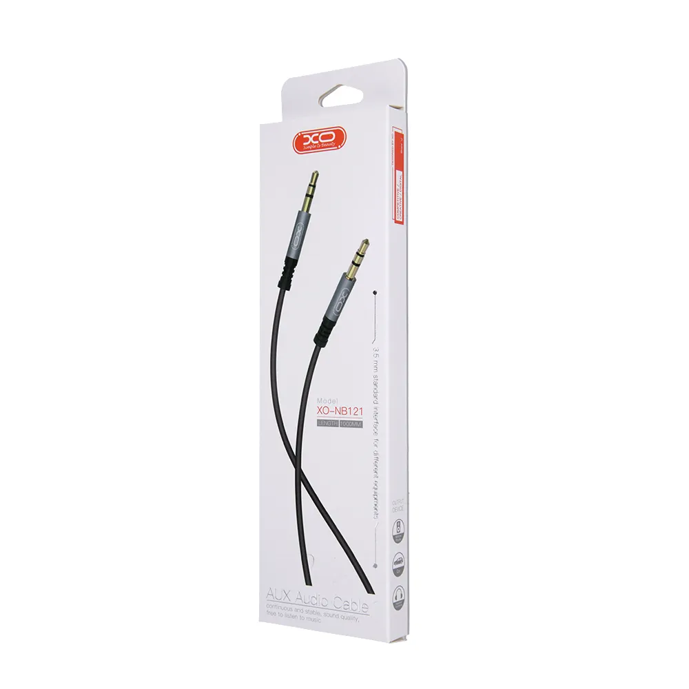 Кабель XO NB121 3.5 мм - 3.5 мм (M/M), 1 м, Black (6920680864591) - мініатюра 2