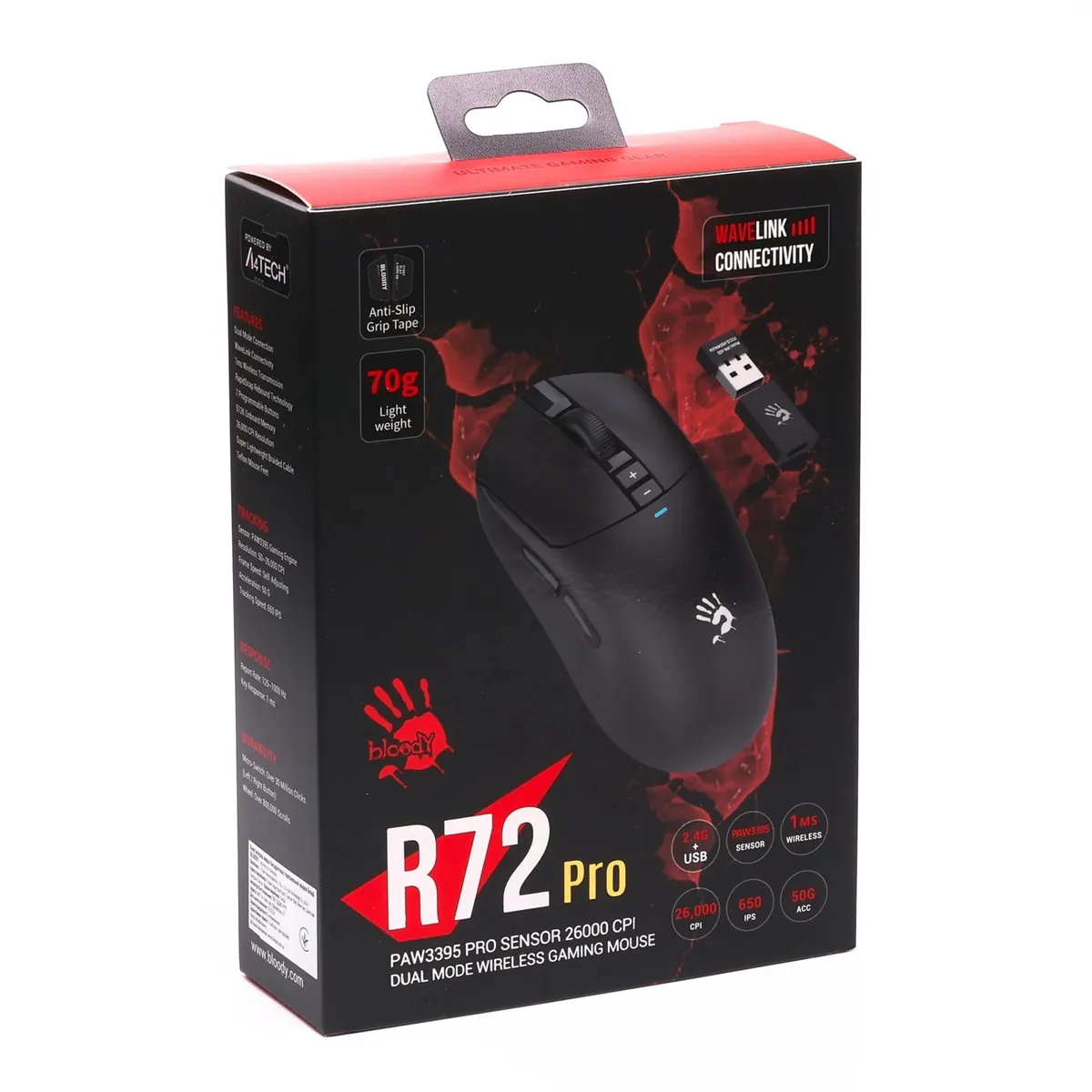 Миша бездротова Bloody R72 Pro Black - мініатюра 2