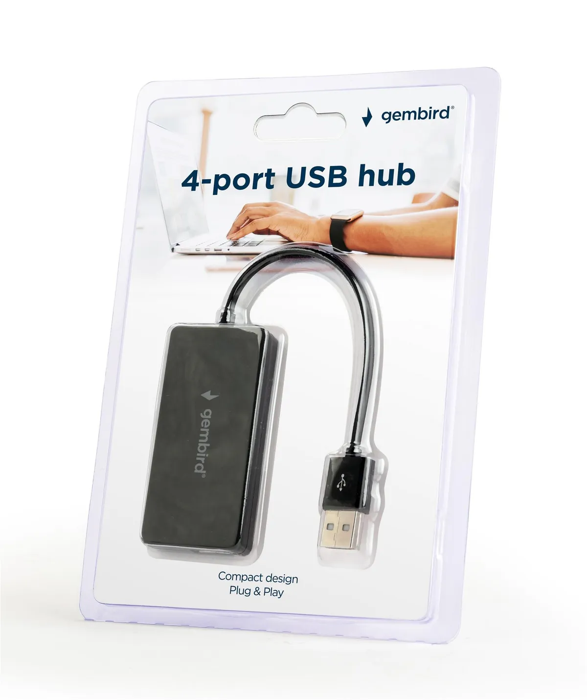 USB-хаб Gembird 4 ports Black (UHB-U2P4-04) - мініатюра 2