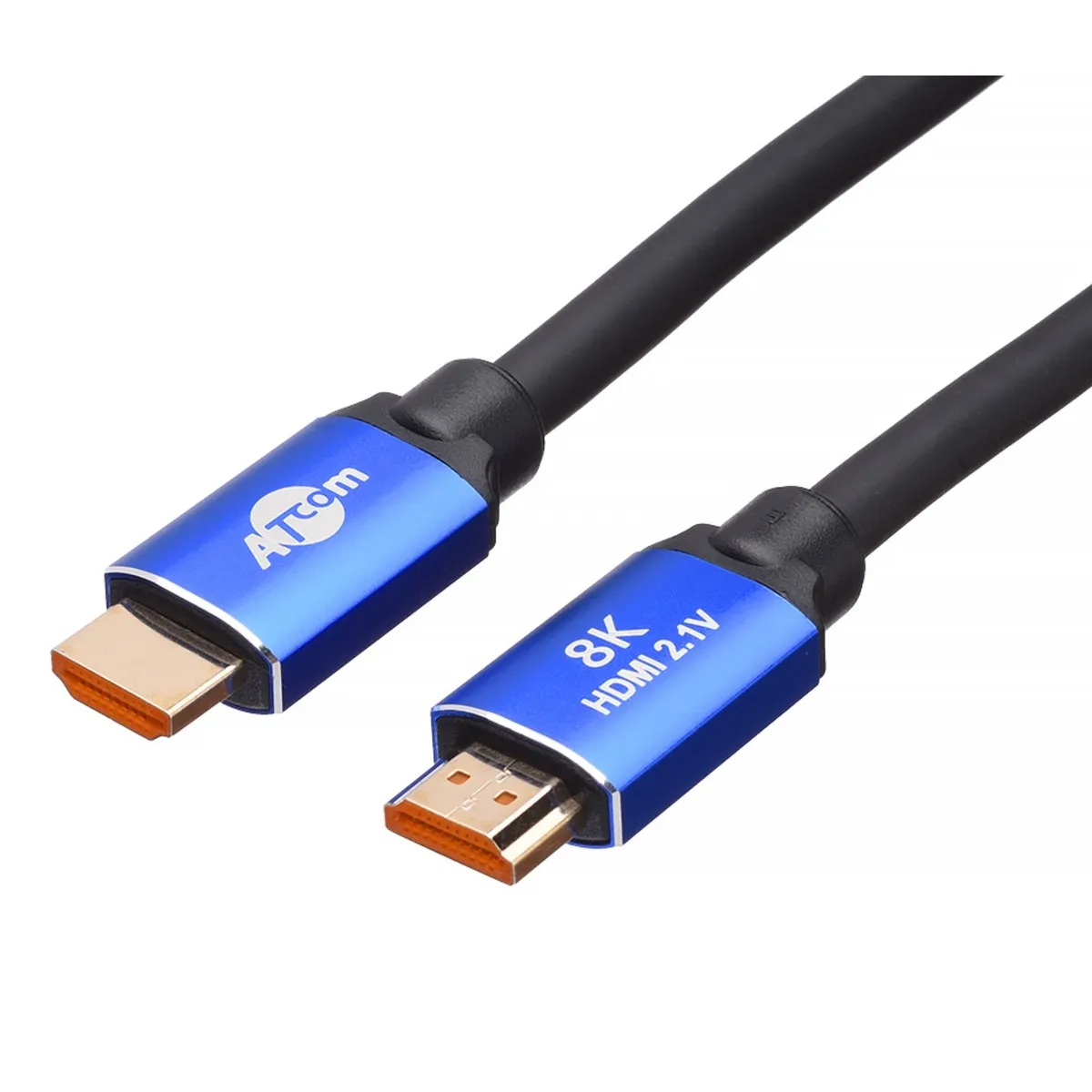 Кабель Atcom HDMI - HDMI V 2.1 (M/M), Real 8K 48Gbps, 1 м, Black/Blue (88801) - зображення 1
