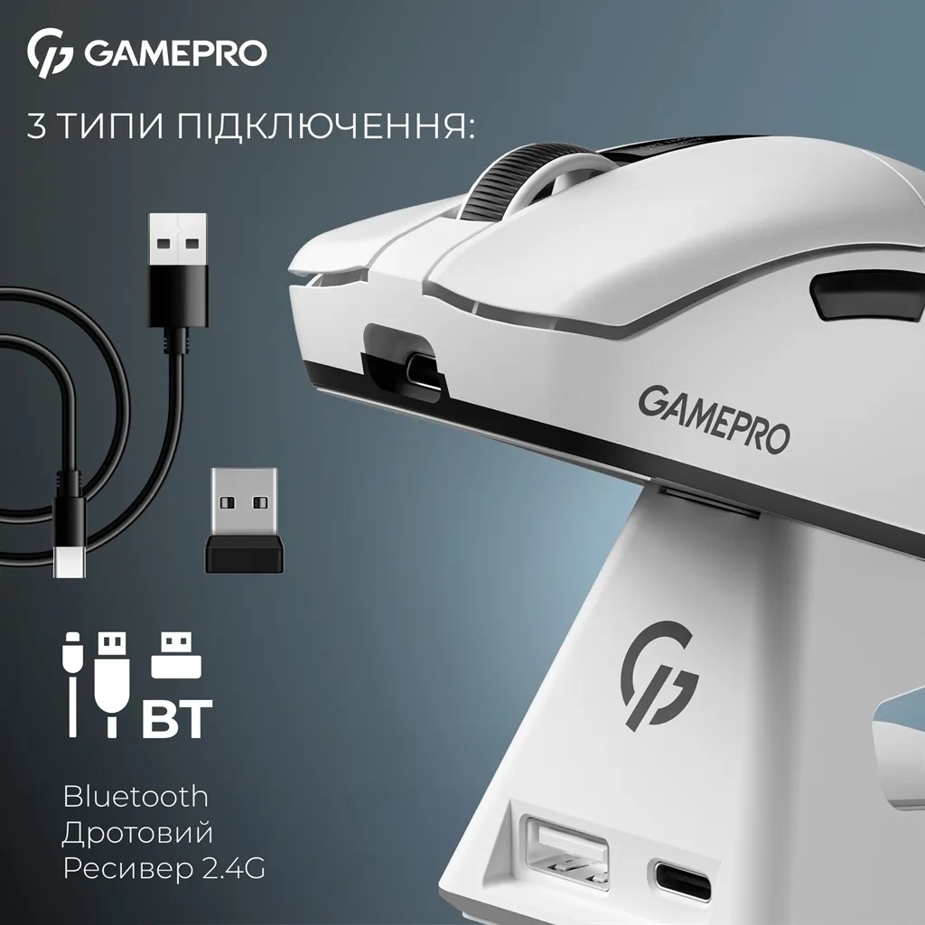 Миша бездротова GamePro Asgard Thor White (GM023W) - мініатюра 7