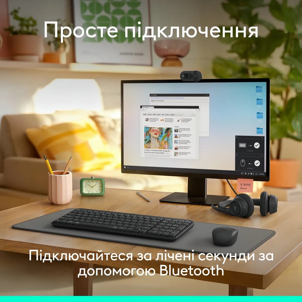 Комплект (клавіатура, миша) бездротовий Logitech MK250 Graphite (920-013823) - мініатюра 2