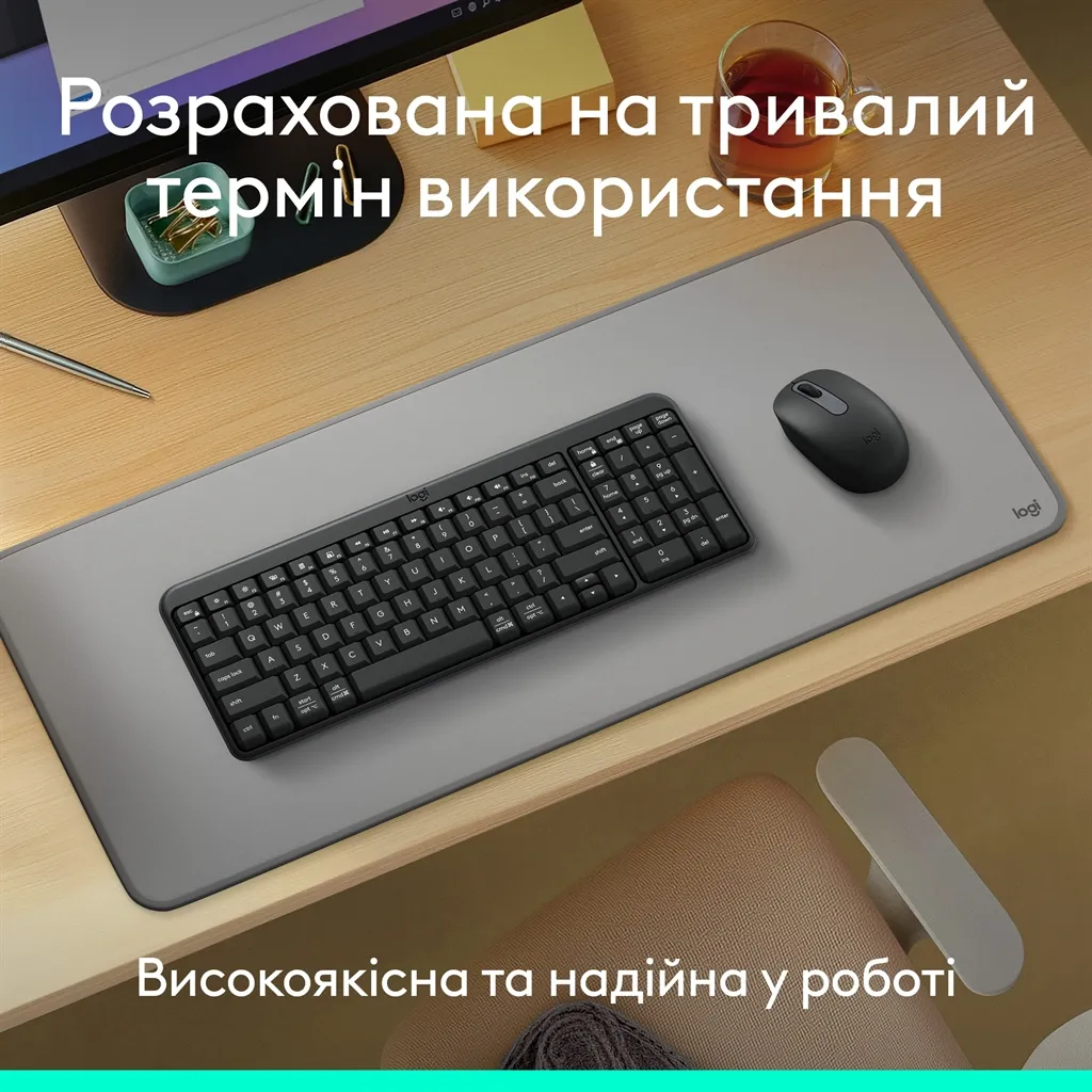 Комплект (клавіатура, миша) бездротовий Logitech MK250 Graphite (920-013823) - мініатюра 3