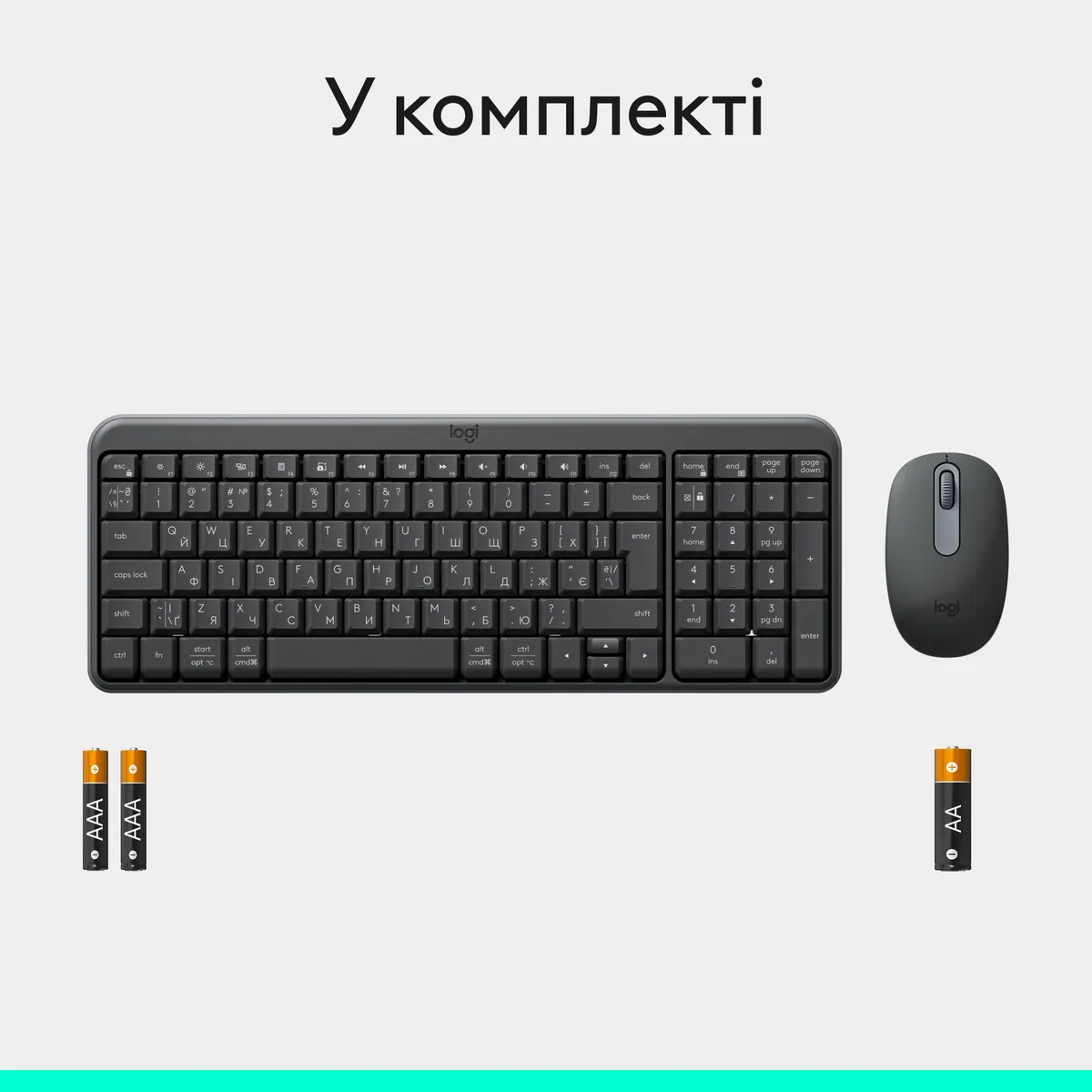 Комплект (клавіатура, миша) бездротовий Logitech MK250 Graphite (920-013823) - мініатюра 9