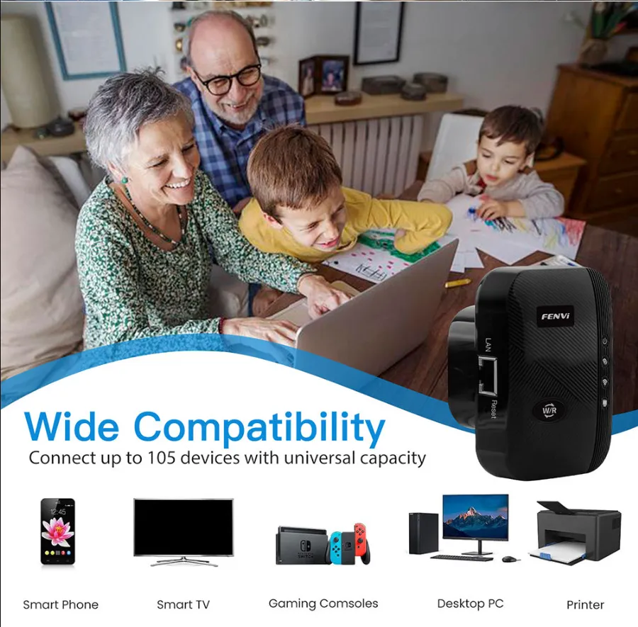 Точка доступу Fenvi FWD-R616U Black Wi-Fi Repeater - мініатюра 9