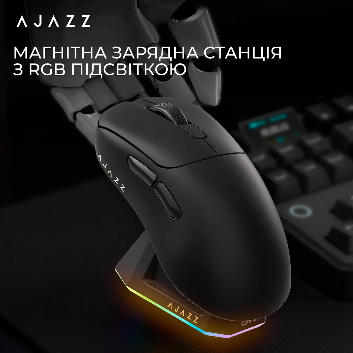 Миша бездротова Ajazz AJ179Pro Black (AJ179-PRO-B) - мініатюра 7