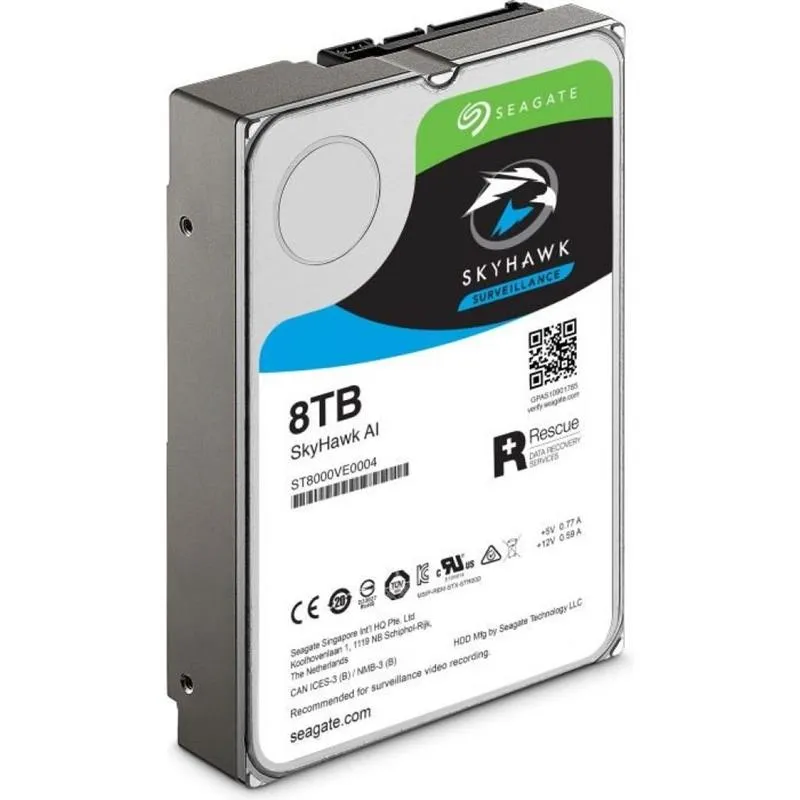 Накопичувач HDD SATA 8.0TB Seagate SkyHawk AI Surveillance 7200rpm 256MB (ST8000VE001) - мініатюра 2