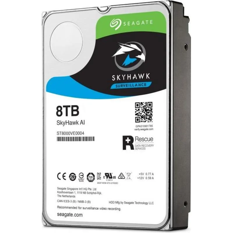 Накопичувач HDD SATA 8.0TB Seagate SkyHawk AI Surveillance 7200rpm 256MB (ST8000VE001) - мініатюра 3