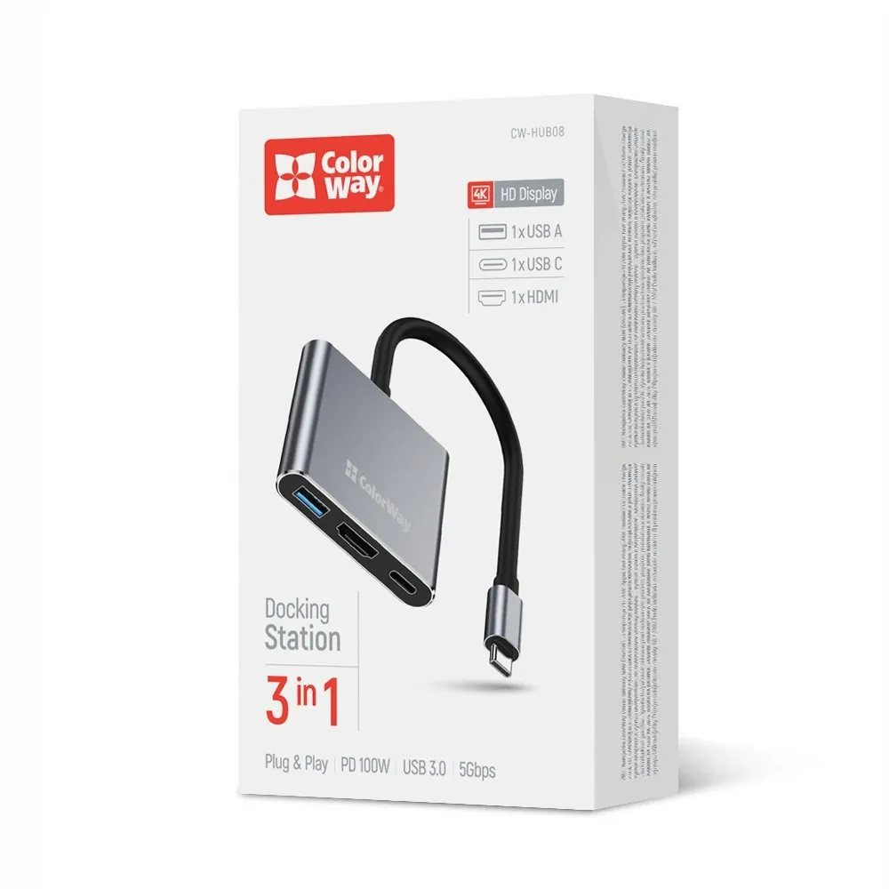 USB-хаб СolorWay USB Type-C 3-в-1 (CW-HUB08) - мініатюра 12