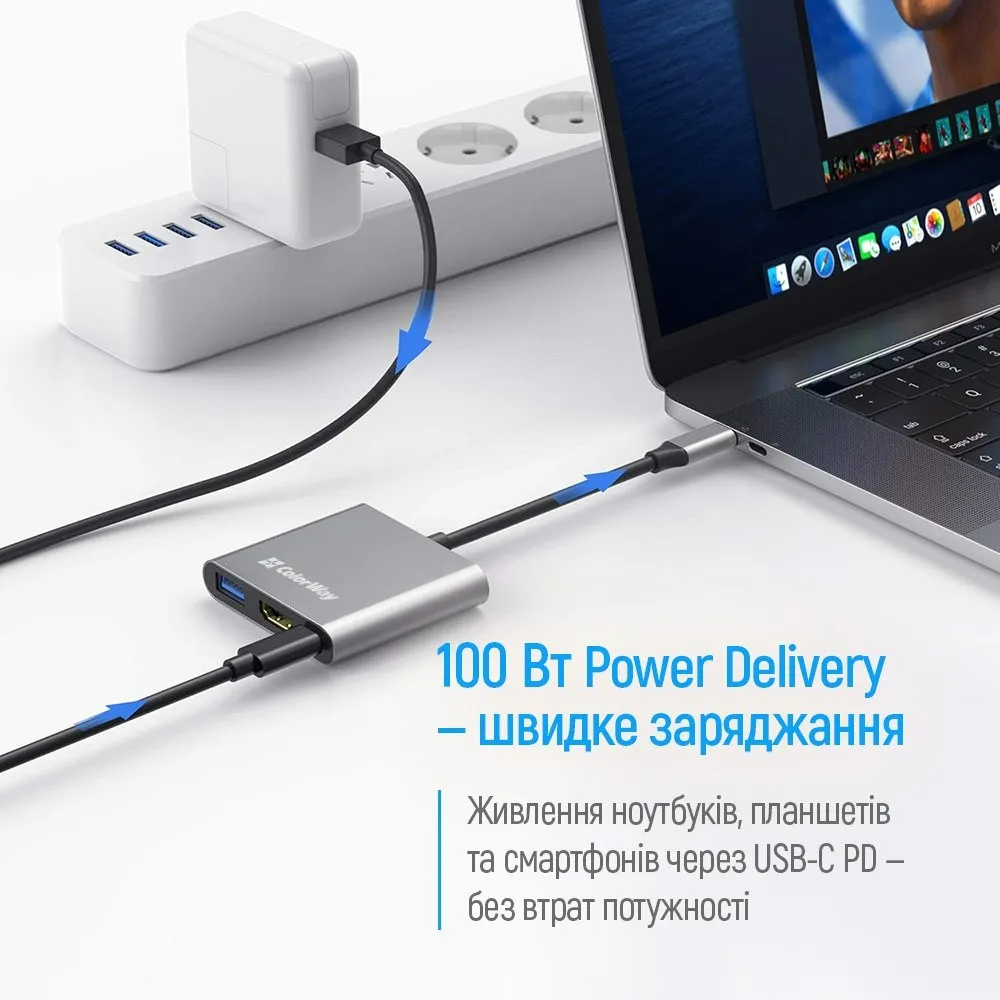 USB-хаб СolorWay USB Type-C 3-в-1 (CW-HUB08) - мініатюра 7