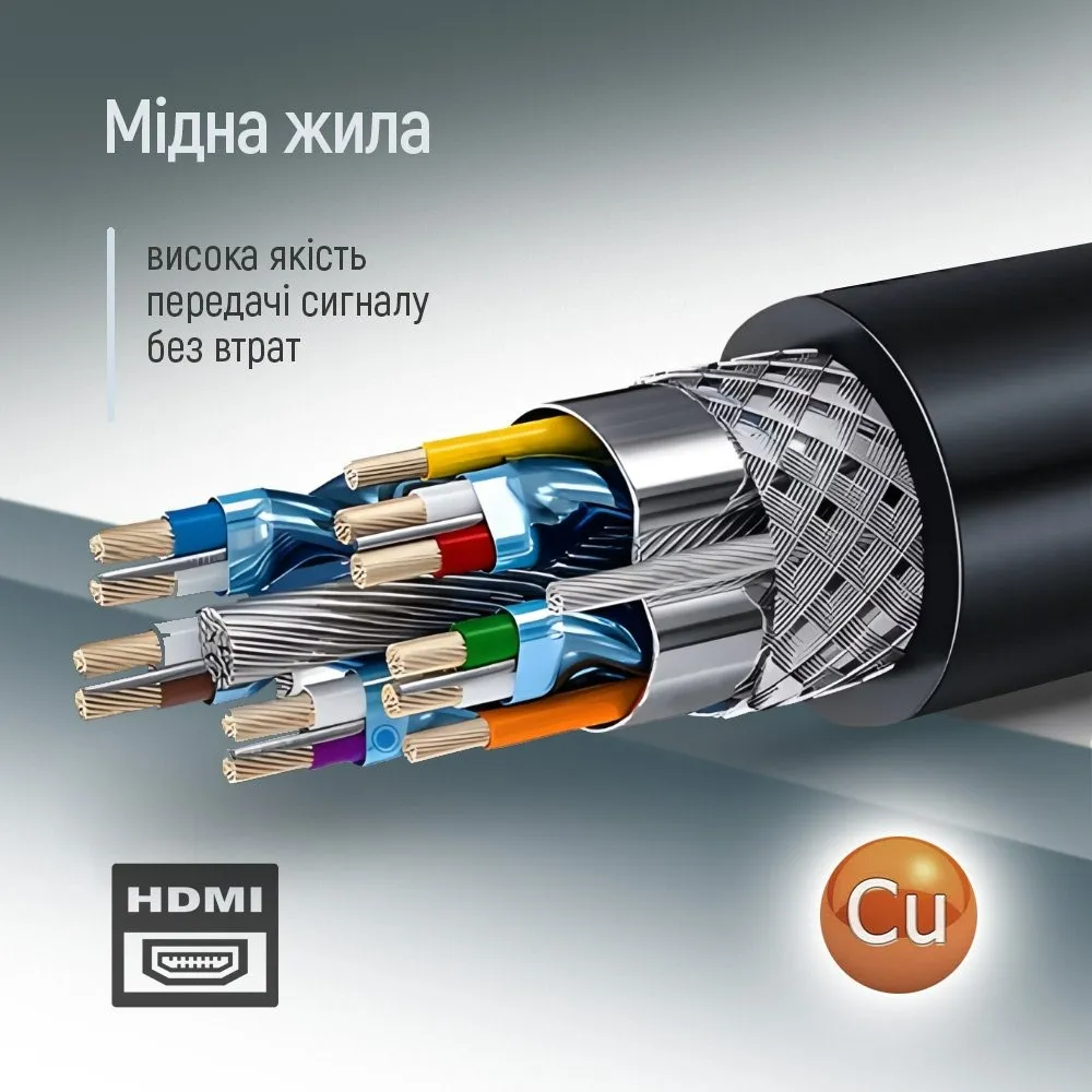 Кабель ColorWay HDMI - HDMI V 2.0 (M/M), 4K/60 Гц, 3 м, Black (CW-CBHD079-BK) - мініатюра 6