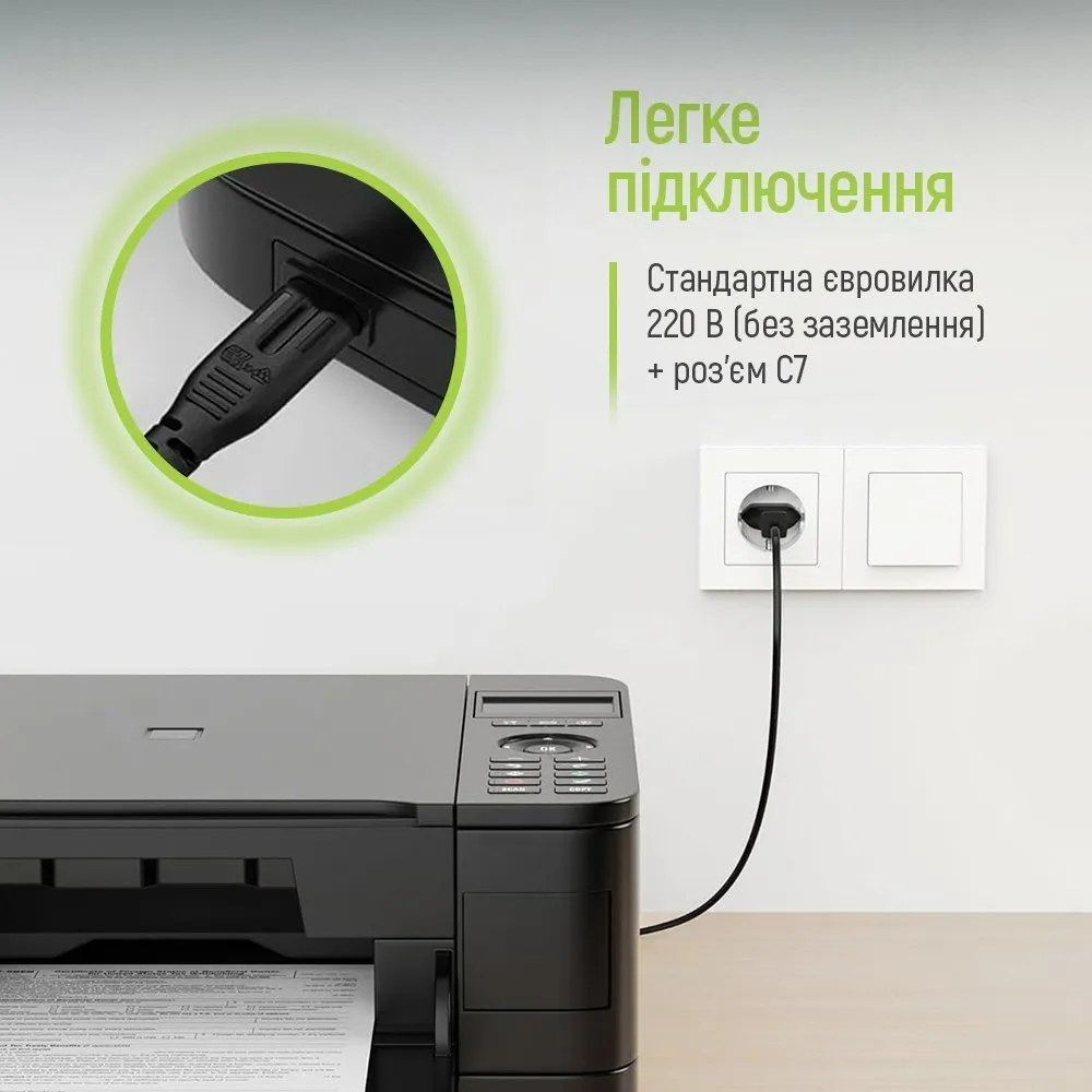 Кабель живлення ColorWay CEE7/16-C7, 3 м, Black (CW-CBP086-BK) - мініатюра 2