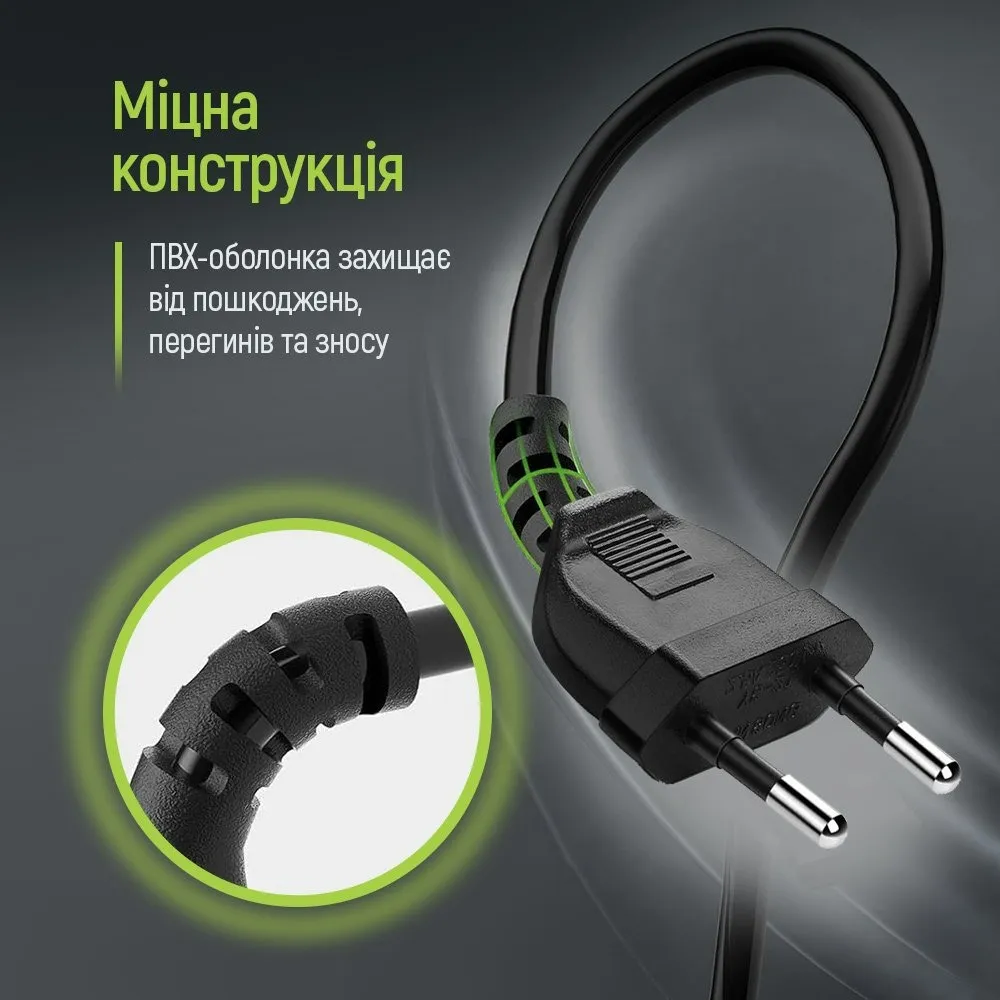 Кабель живлення ColorWay CEE7/16-C7, 3 м, Black (CW-CBP086-BK) - мініатюра 4