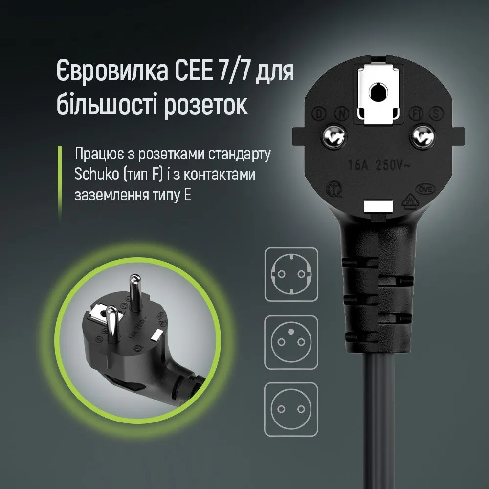 Кабель живлення ColorWay CEE7/7-C13, 1.8 м, Black (CW-CBP082-BK) - мініатюра 5