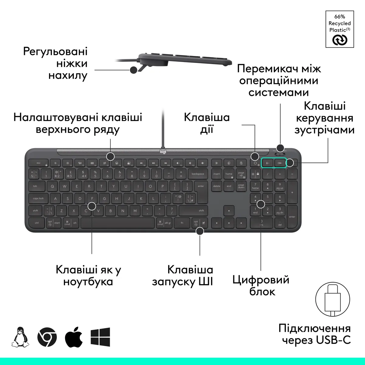 Комплект (клавіатура, миша) Logitech Signature Slim Combo MK620 Graphite (920-013349) - мініатюра 6