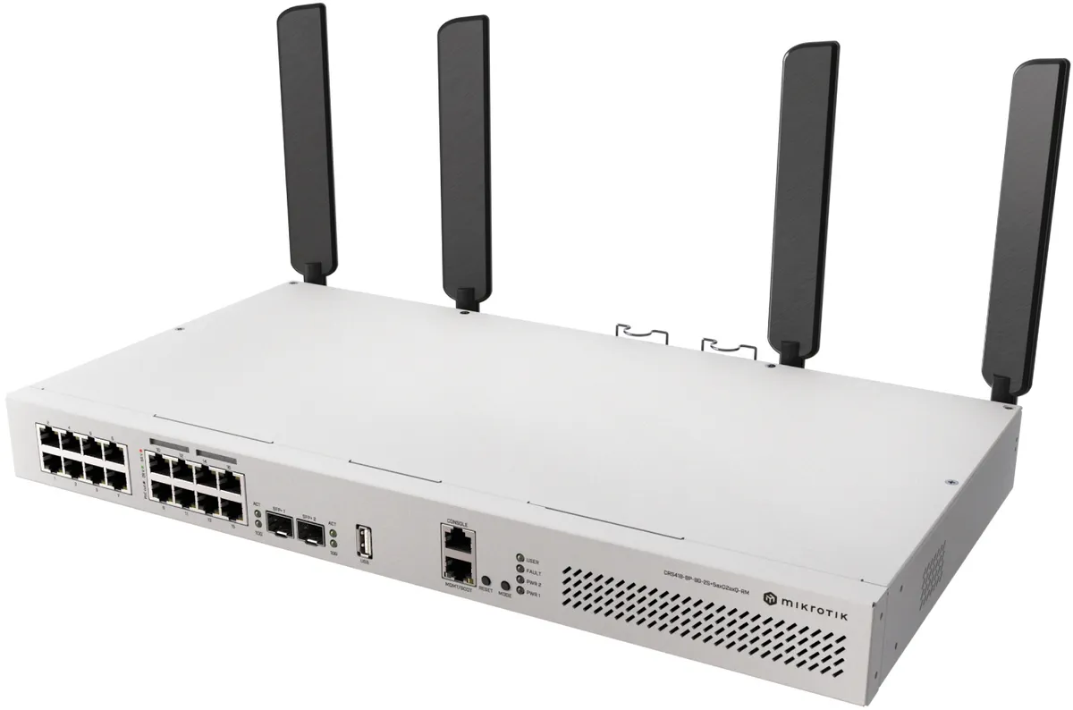 Комутатор MikroTik CRS418-8P-8G-2S+5axQ2axQ-RM - мініатюра 2