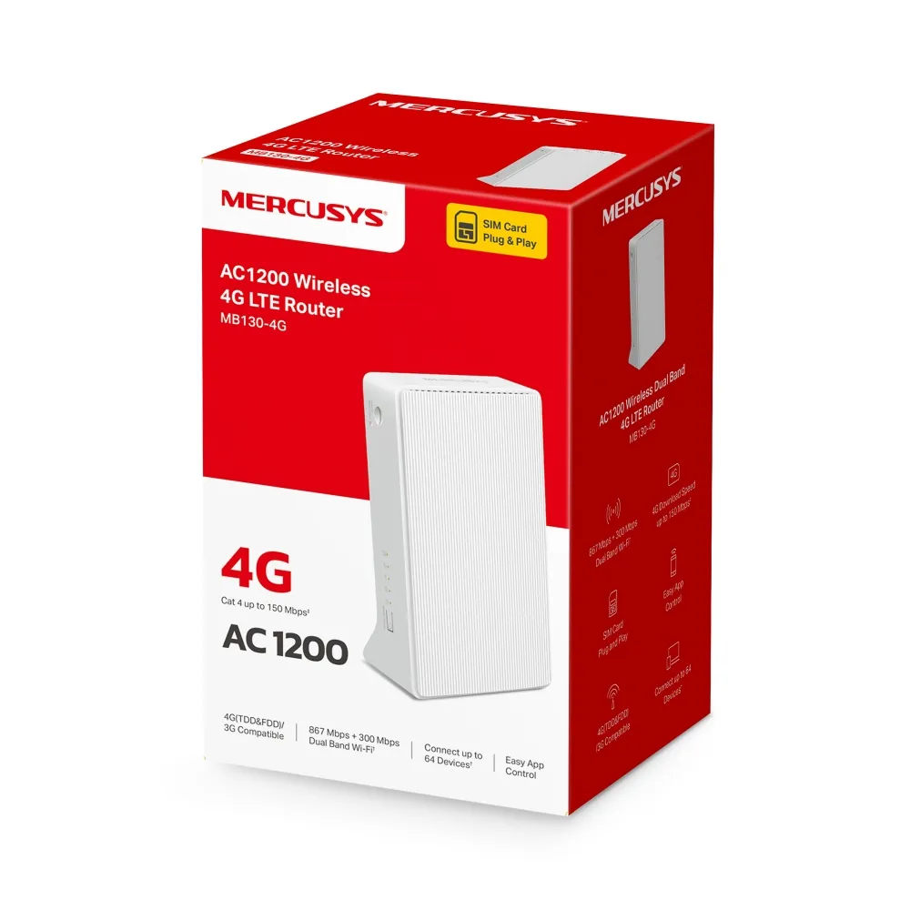 Бездротовий маршрутизатор Mercusys MB130-4G - зображення 1
