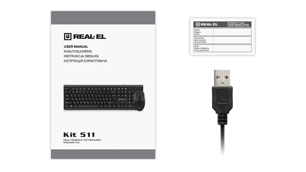 Комплект (клавіатура, миша) REAL-EL Kit 511 Black - мініатюра 12