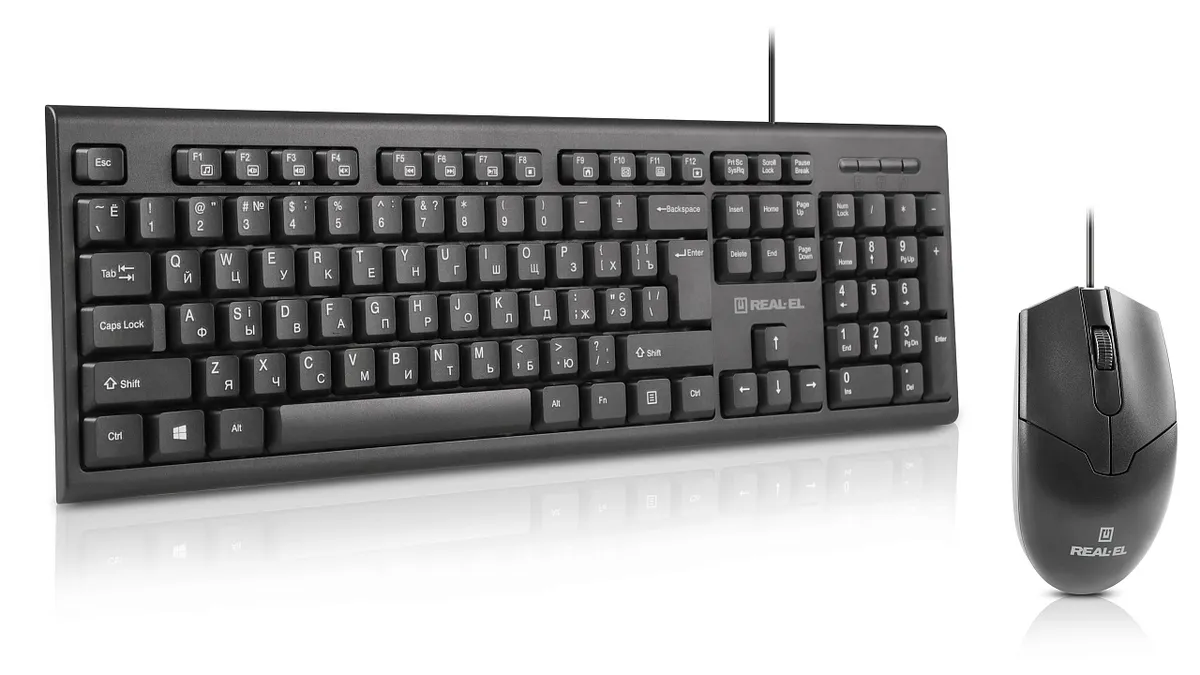 Комплект (клавіатура, миша) REAL-EL Kit 511 Black - мініатюра 3