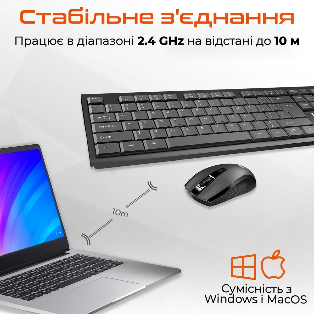 Комплект (клавіатура, миша) бездротовий Meetion C4120 Little Black (MT-C4120LITTLE-A-RUA) - мініатюра 6