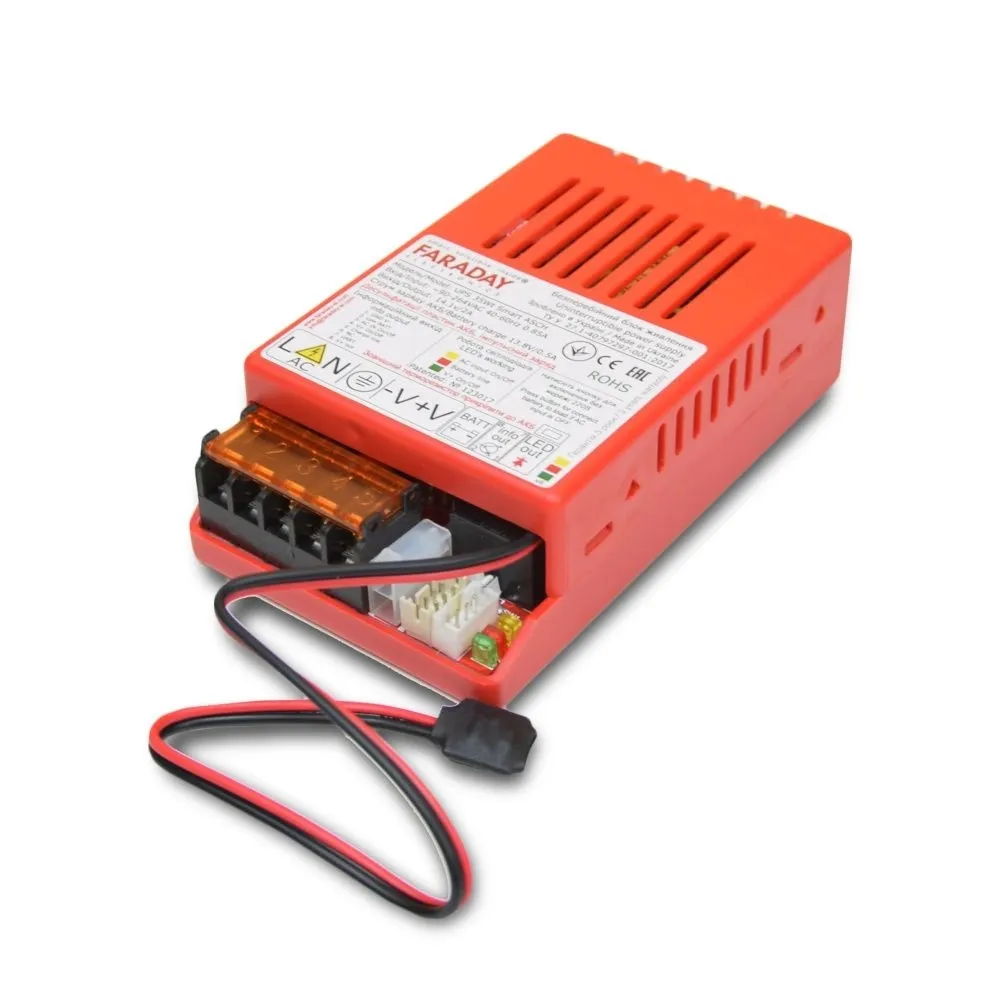 Блок живлення Faraday Electronics БП UPS 35W Smart ASCH PL (LFP) під акумулятор LiFePO4 8 А·год в пластиковому корпусі - зображення 1