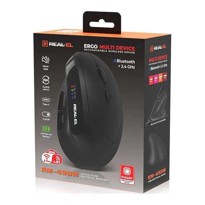 Миша бездротова REAL-EL RM-490W Black - мініатюра 9