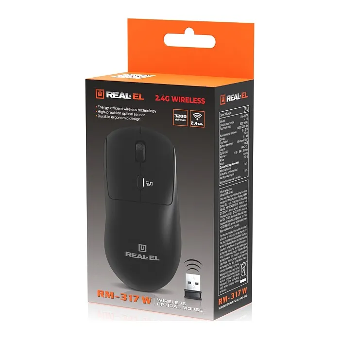 Миша бездротова REAL-EL RM-317W Black - мініатюра 9