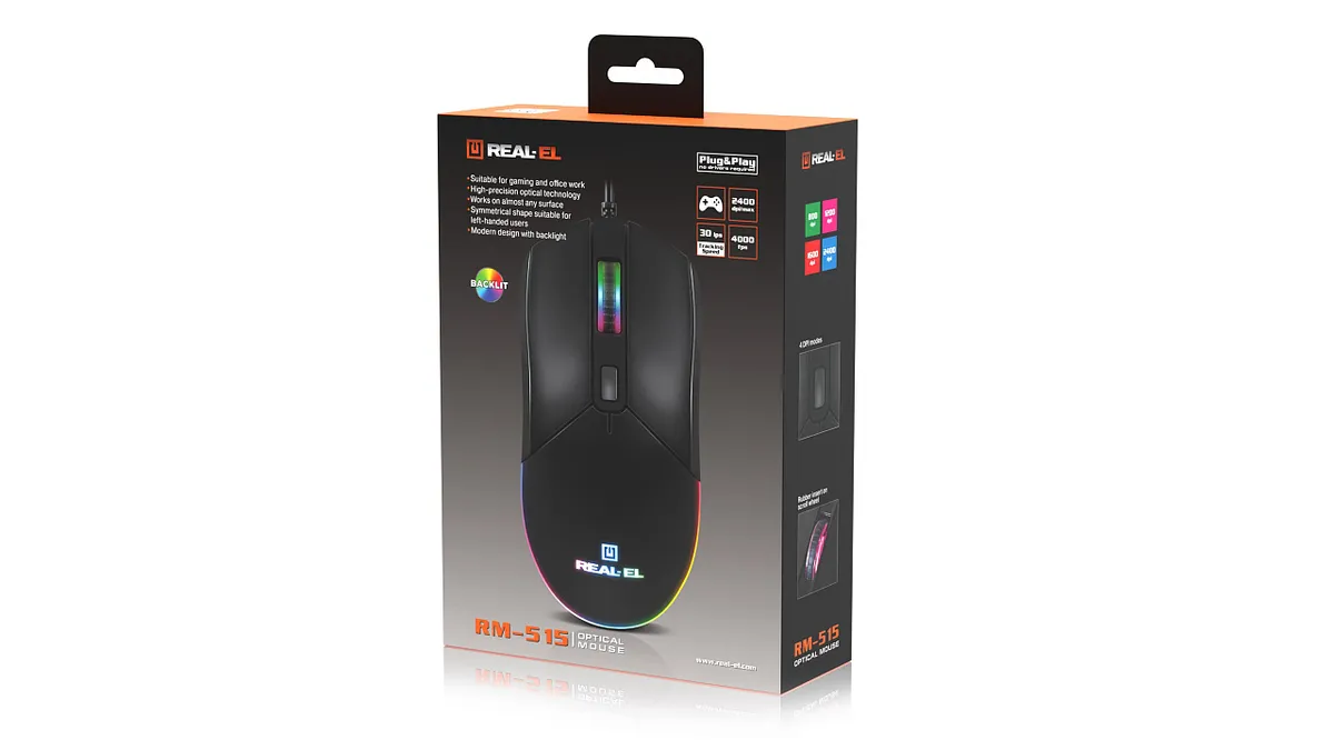 Миша REAL-EL RM-515 Black - мініатюра 11