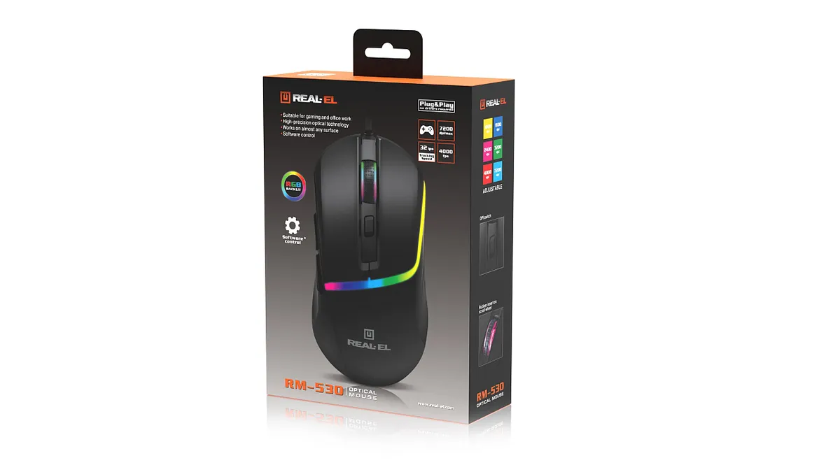 Миша REAL-EL RM-530 Black - мініатюра 11