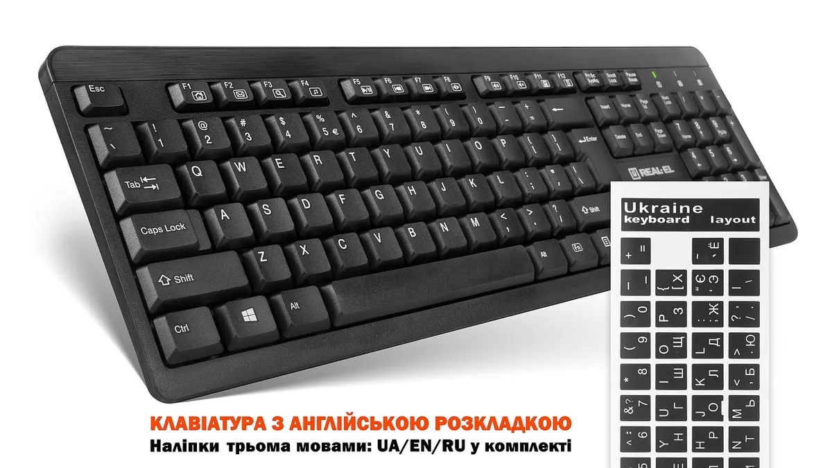 Комплект (клавіатура, миша) REAL-EL Standard 504 Kit Black (EL123100037) - мініатюра 4