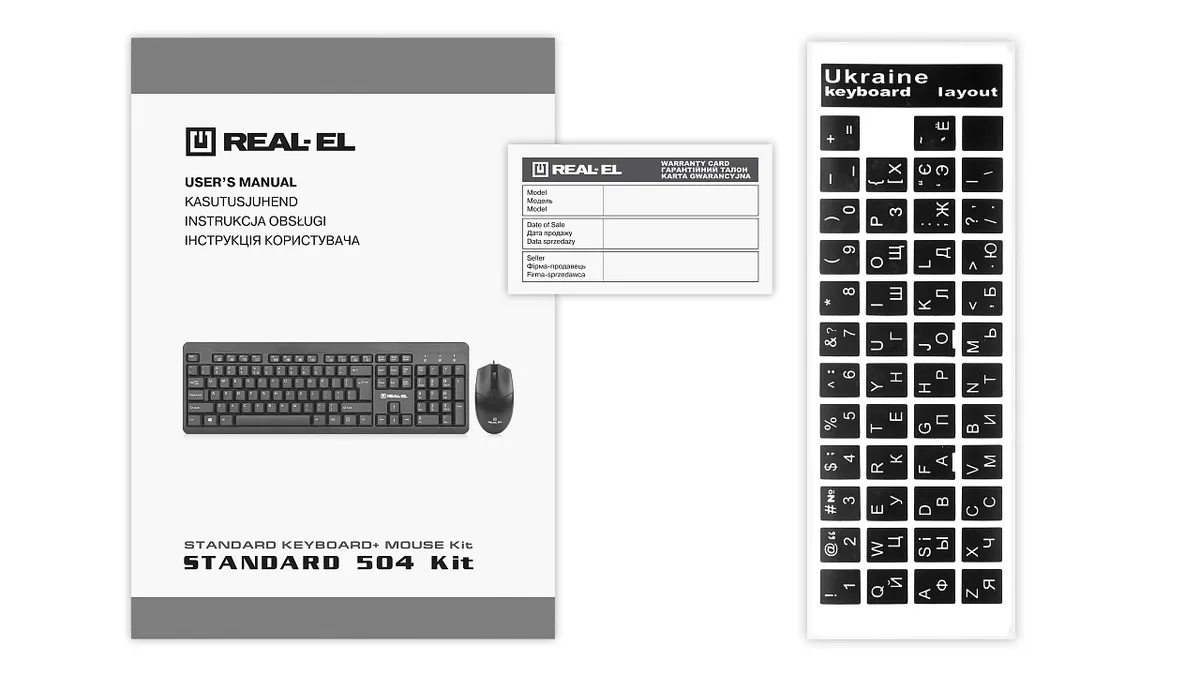 Комплект (клавіатура, миша) REAL-EL Standard 504 Kit Black (EL123100037) - мініатюра 9