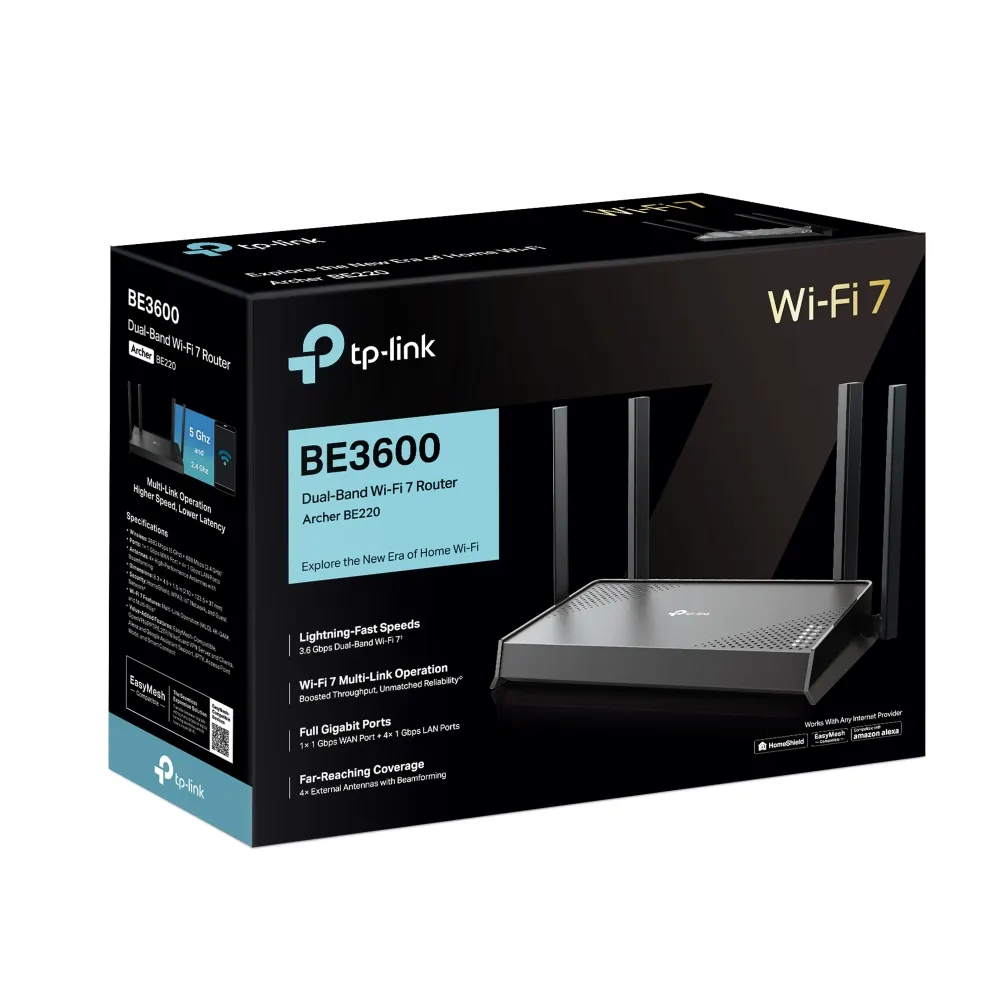 Бездротовий маршрутизатор TP-Link Archer BE220 - мініатюра 7