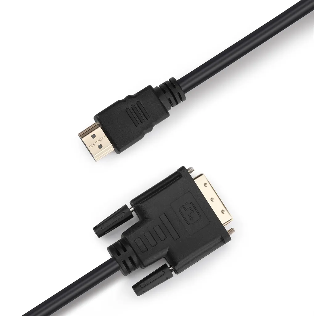Кабель Prologix Premium HDMI - DVI V 1.3 (M/M), Single Link, 18+1, 0.5 м, Black (PR-HDMI-DVI-P-01-30-05m) - мініатюра 2